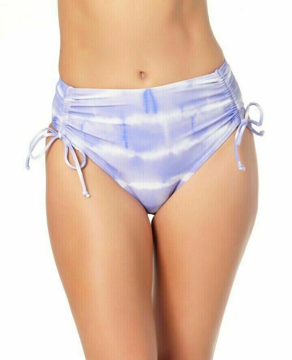 California Waves Juniors Tie-Dyed High-Waist Bikini Bottoms Purple Size M New